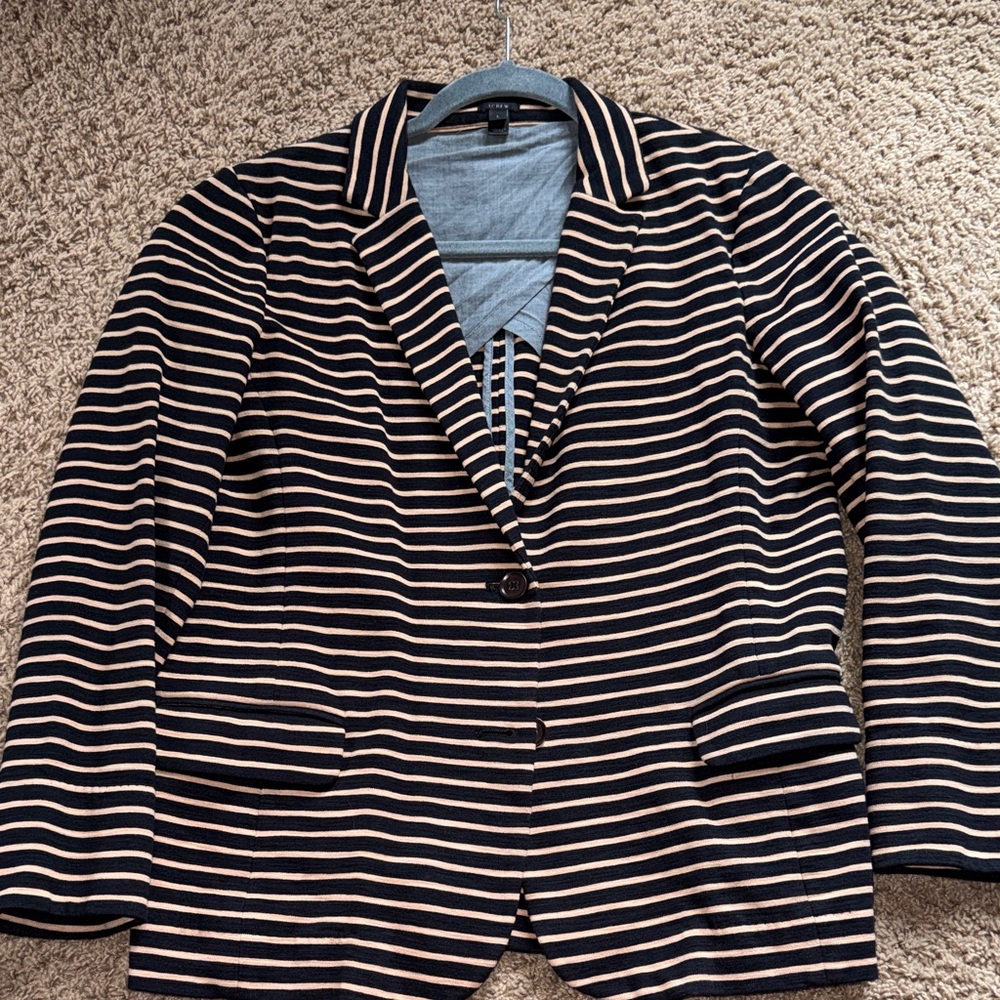J. Crew Black and Camel Striped Blazer - Picture 4 of 8